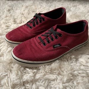 Maroon Lo Pro Vans with Black Laces